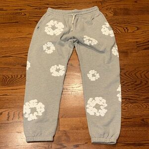 Men's Gray Denim Tears Sweatpants in XL.